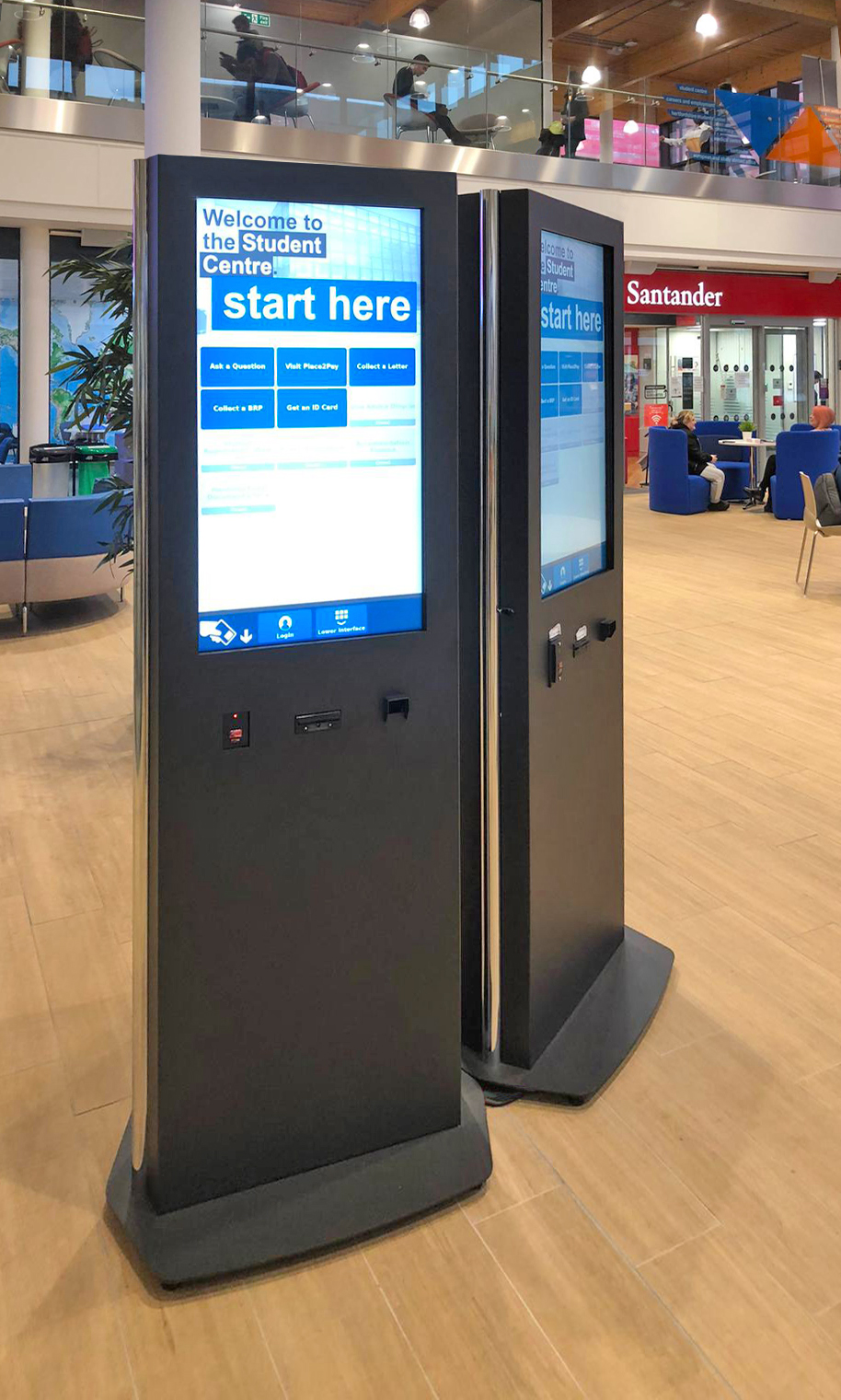 University of Hertfordshire Wayfinding Kiosks with Christmas decoration